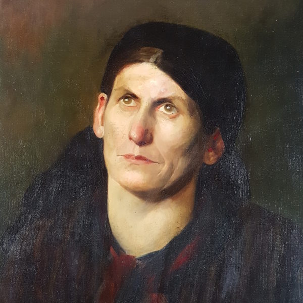Portrait of pensive woman
