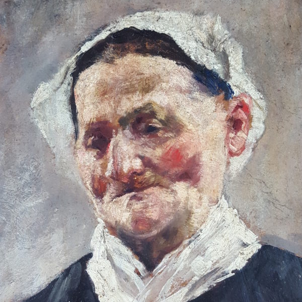 Portrait of a woman with a headdress