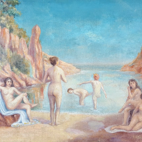 Bathing in a cove