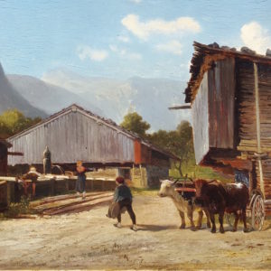 Scene of life in the mountains