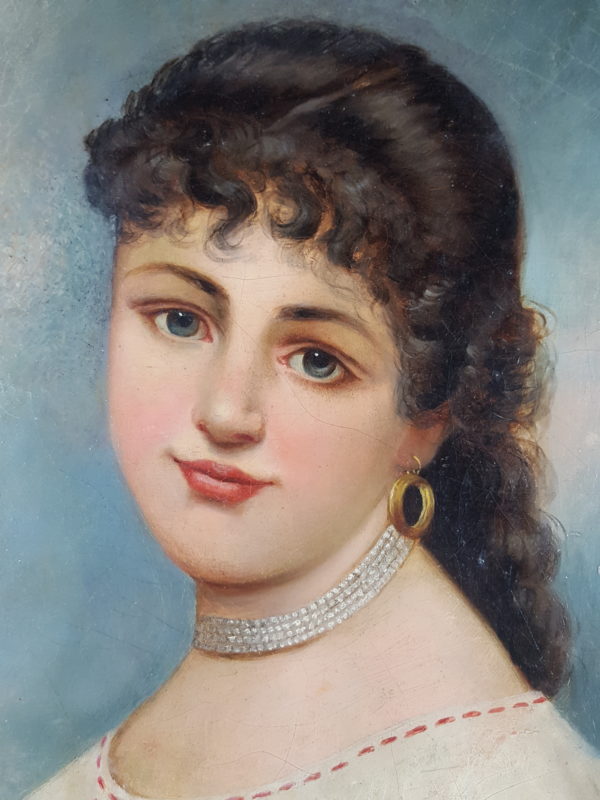Young woman with basket of roses - Image 3