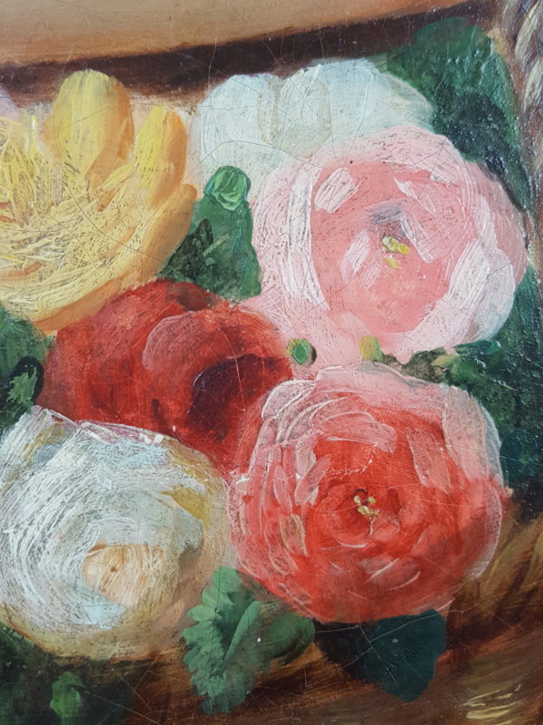 Young woman with basket of roses - Image 7