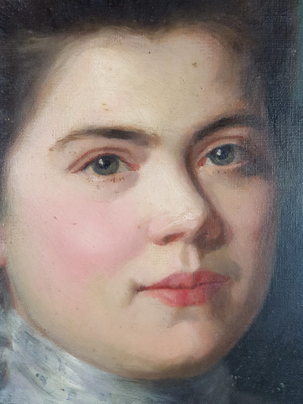 Portrait of a woman in a blue dress - Image 3