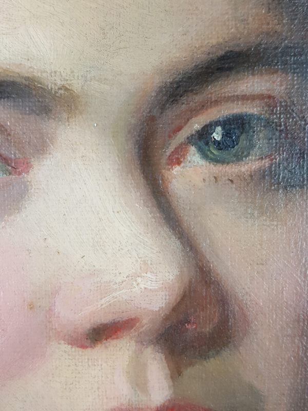 Portrait of a woman in a blue dress - Image 4