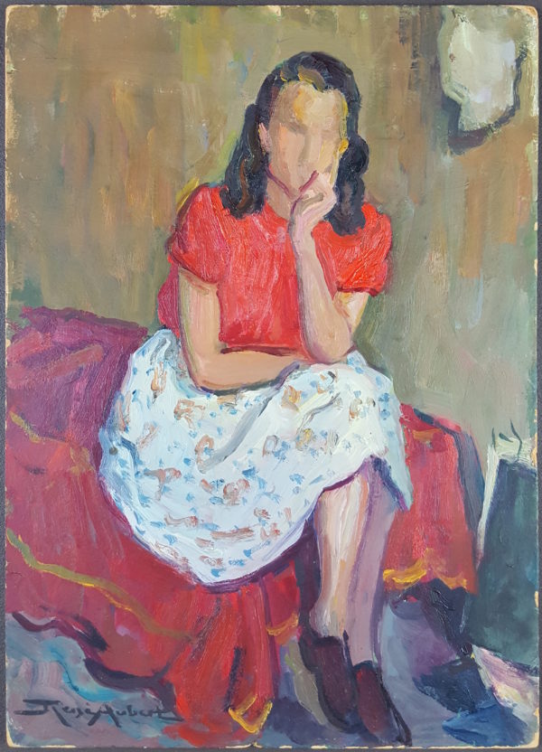 Woman in dress seated - Image 2