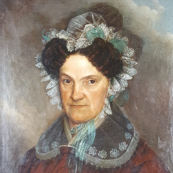 Portrait of a lady with a headdress