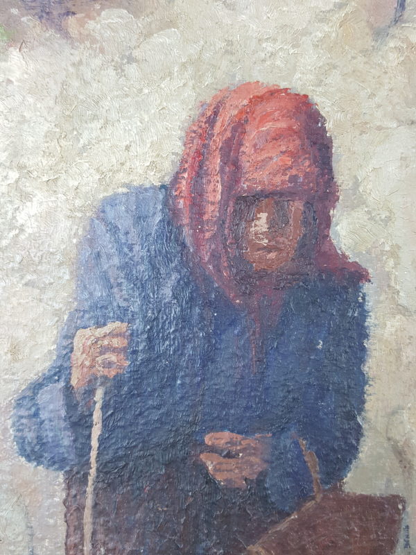 Old lady at an entrance - Image 3