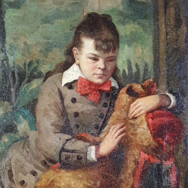 Young girl with animal skin
