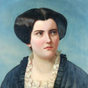 Woman with a white collar