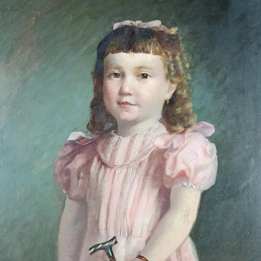 Little girl with a cane