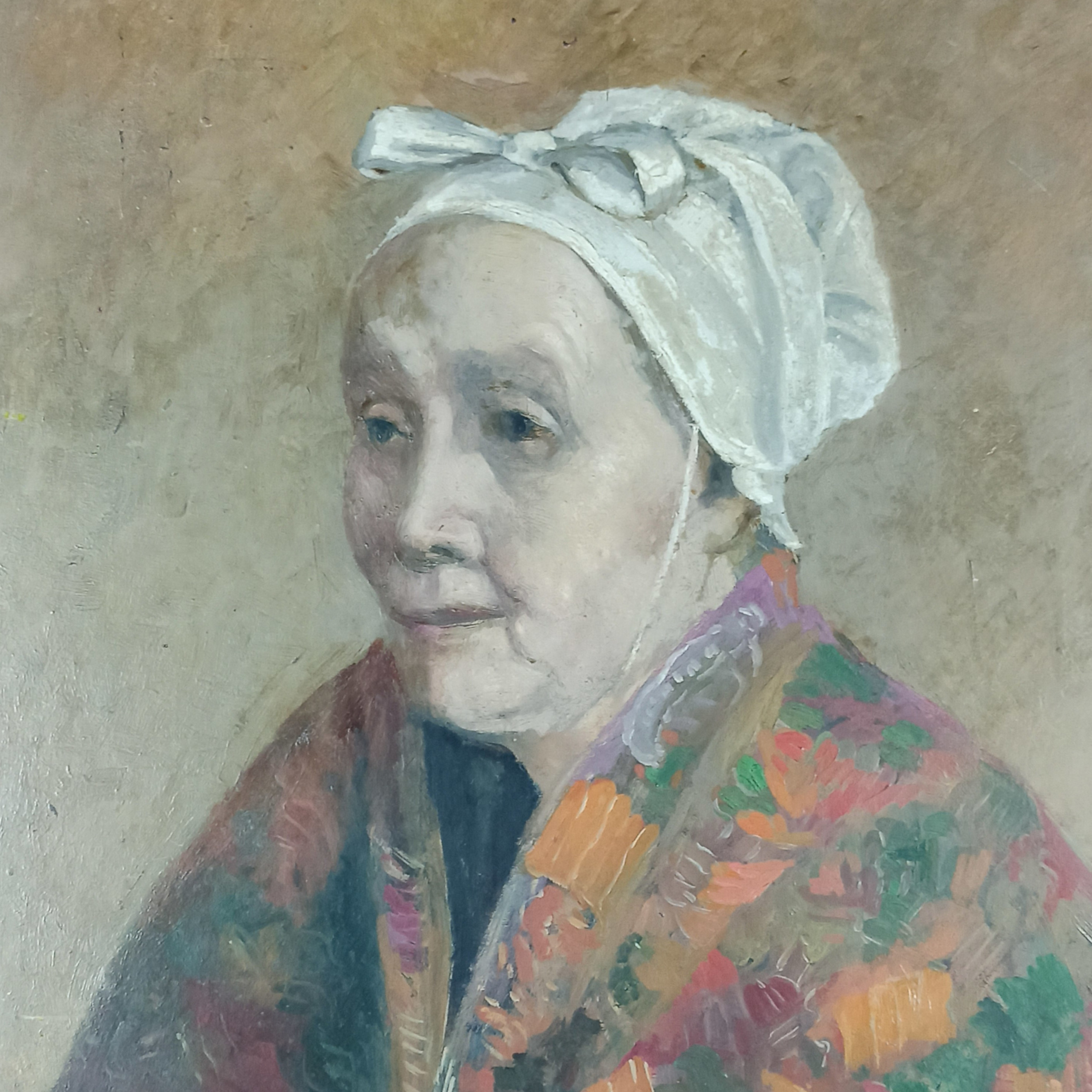 Portrait of a woman with a headdress